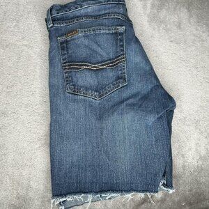 Ariat Denim Shorts Mens 32 Blue M5 Legacy Slim Straight Cut Off Distressed